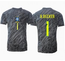 Brazylia Alisson Becker #1 Bramkarskie Koszulka Wyjazdowa Copa America 2024 Krótki Rękaw